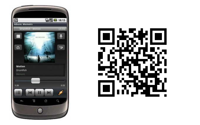winamp for android and QR code