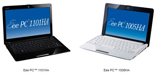 Asus Eee PC 1101HA and 1005HA