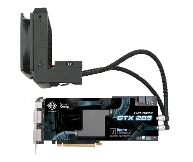 BFG GeForce® GTX 285 H2O+™ with ThermoIntelligence® Advanced Cooling Solution