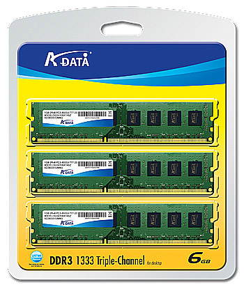 A-DATA DDR3 memory module kits 1333 Triple 6G