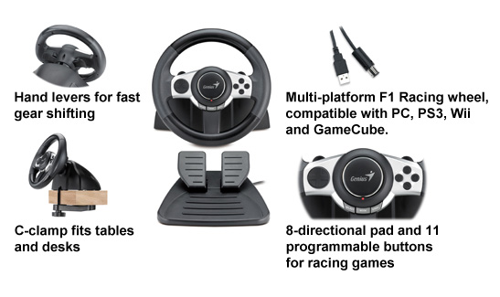 Genius Trio Racer F1 Racing Wheel