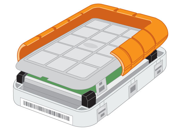 LaCie Rugged eSATA external hard drive interior