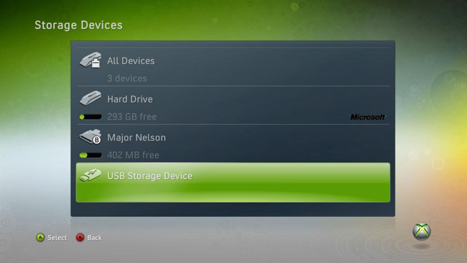 Xbox 360 USB Mass Storage