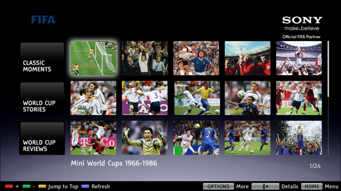 FIFA World Cup Collection User Interface