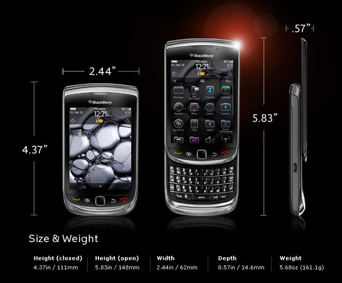 Black Berry Torch specification