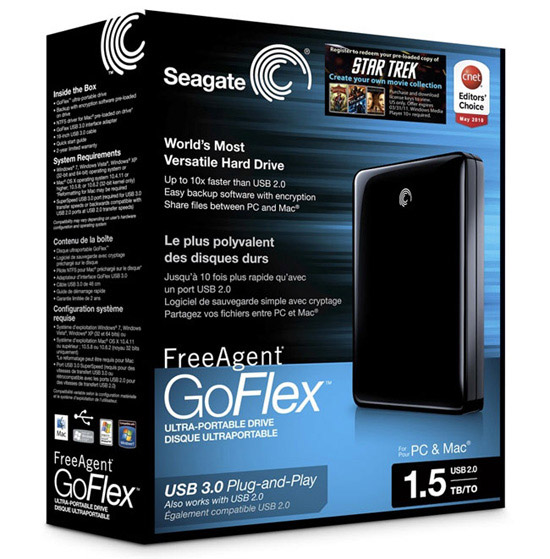 Seagate FreeAgent GoFlex 1.5TB external HDD