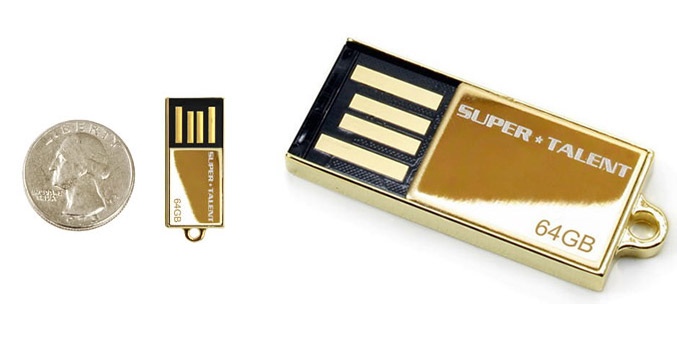 Super Talent Pico C-64GB 24k gold plated USB-drive