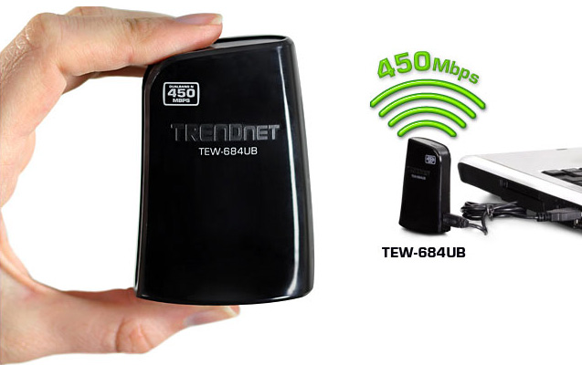 TRENDnet  TEW-684UB  450 Mbps Dual Band Wireless N USB Adapter