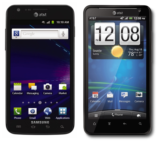 HTC Vivid and Samsung Galaxy II Skyrocket