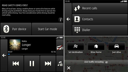 Nokia Car Mode screen